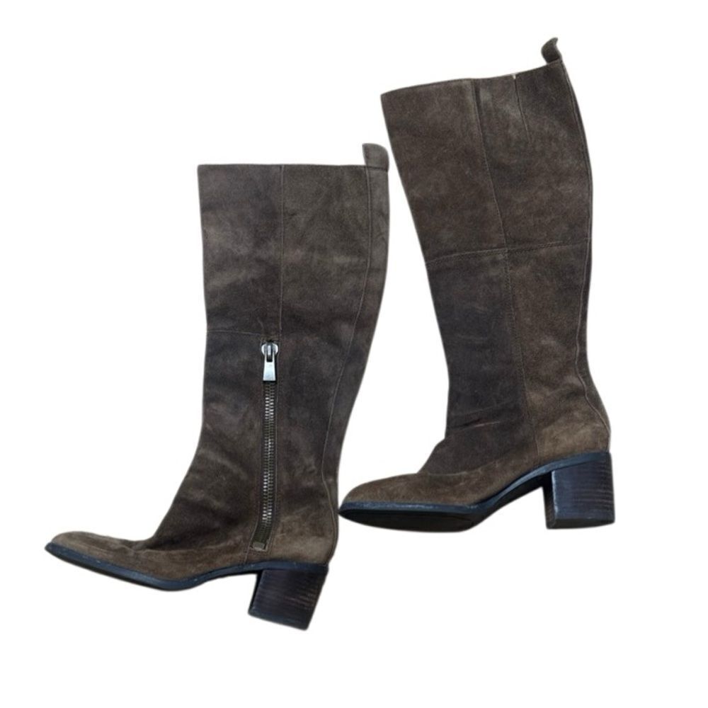 Nine West Knee High Brown Suede Almond Toe Boots size 7 nwolette